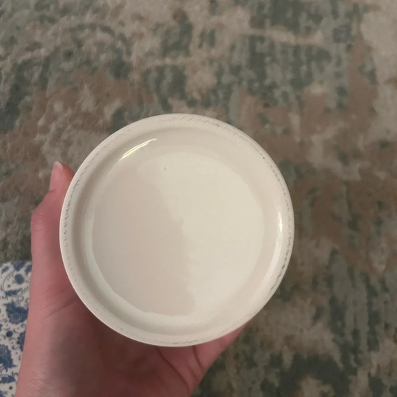 Trinket jar ceramic Sweet floral pattern blue and cream color - Picture 5 of 6